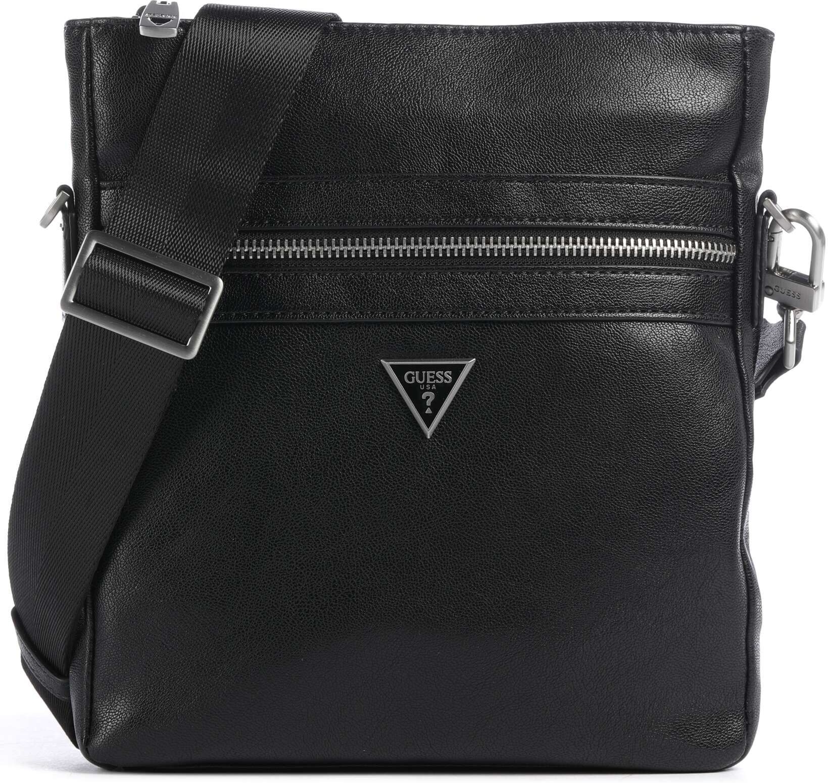 Guess Berlin Umhängetasche aus Leder, schwarz