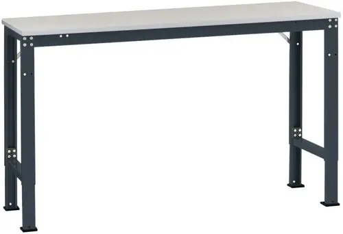 Manuflex AU7127.7016 Arbeits-Grundtisch UNIVERSAL Spezial mit Kunststoffplatte, BxTxH = 2000x1000x722-1022mm Anthrazit