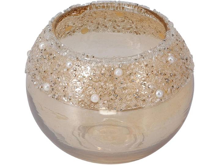 Windlicht MERRY 11.5 cm x 7.5 cm Glas champagner
