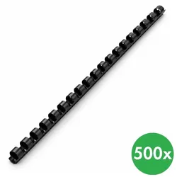 Plastikbinderücken 6 mm, schwarz, Packung mit 500 Stück