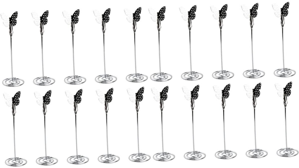 20 stuks Vlinder Fotohouders met Naamkaartjes Clips in Zilver voor Tafel Decoratie