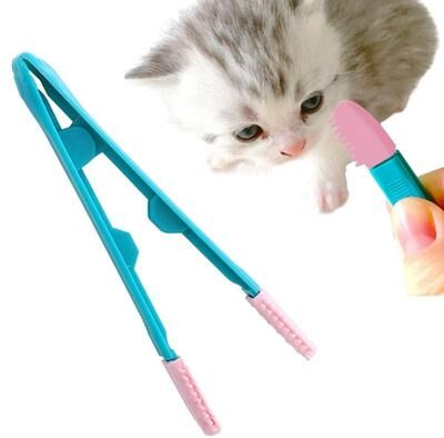 United Cat Eye Brush Pet Grooming Tool With Eye Cleaner And Hair Knot Remover blue Pink