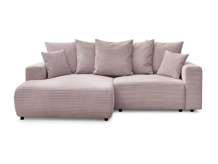 Ecksofa BOBOCHIC ATILLA Cord-Stoff rosa