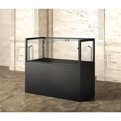 Schwarze Glasvitrine mit Beleuchtung JT-MU120FTM