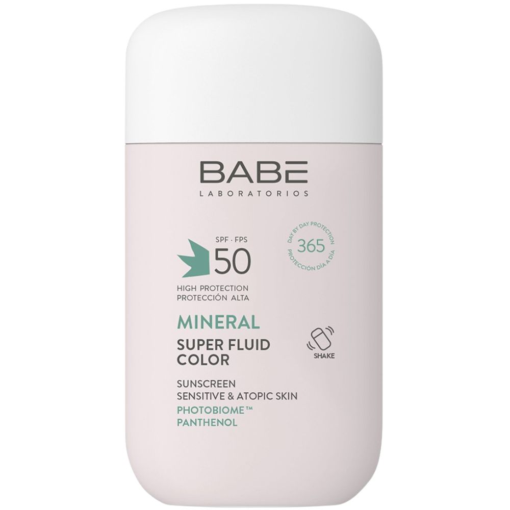 Babé Super Fluid Mineral Sunscreen SPF50 for Sensitive and Atopic Skin 50mL Color SPF50