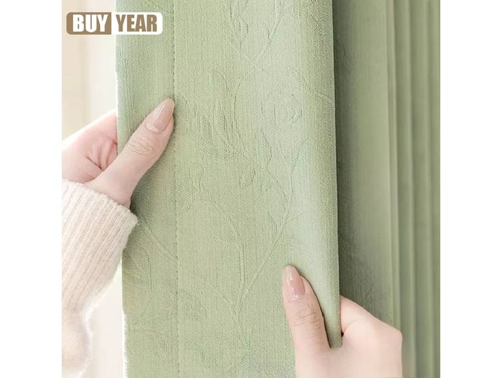 Rideau en chenille vert crème, jacquard en relief de fleurs, rideaux simples modernes, rideaux de luxe pour salon, salle à manger, chambre à coucher