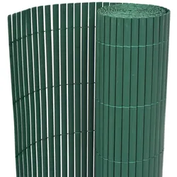 vidaXL Gartenzaun Doppelseitig PVC 90×500 cm Grün