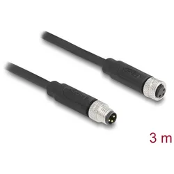 DeLOCK M8 3 Pin Kabel A-kodiert Stecker zu Buchse PUR (TPU) 3 m