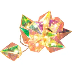 Konstsmide Weihnachtsbeleuchtung Dekolichterkette Diamanten 10 warmweiße LEDs in Kristalloptik, batteriebetrieben