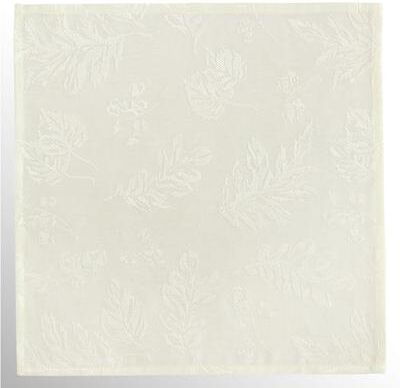 Threadmade Home Llc Graceful Leaves Napkins Set of Eight, Set of Eight, Ivory
