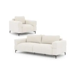 S-STYLE Polstergarnitur 3+1  Cardea ¦ creme ¦ Maße (cm): B: 217 H: 80
