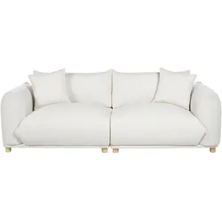 3-SITZER-SOFA cremeweiß mit Kissen Luvos