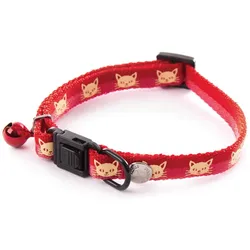 Martin Sellier Nylon-Halsband für Katzen mit Schnurrbart (30, Katze, Allgemein), Halsband + Leine