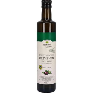 Alnatura Olivenöl Griechisches extra nativ, BIO, von Peloponnes in Griechenland, in der Glasflasche, 0,5 Liter