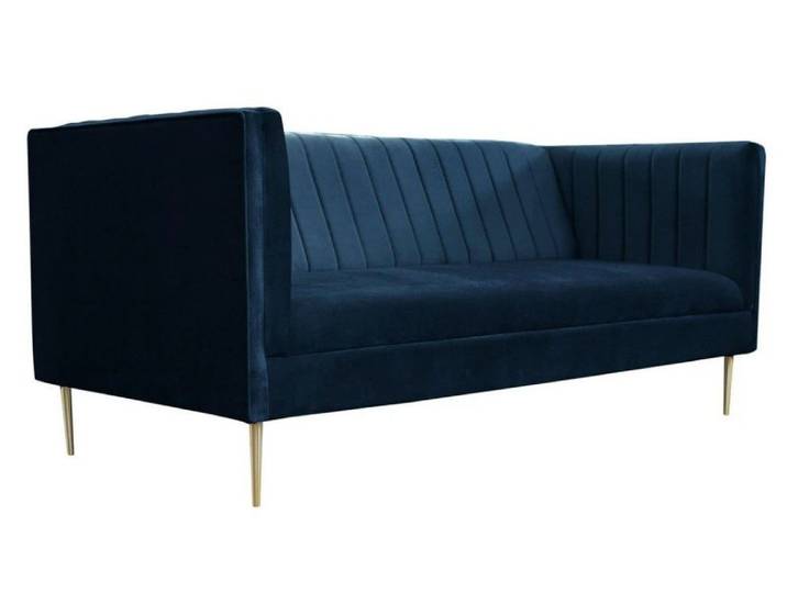 JVmoebel Sofa Zweipersonen Sofa in Navy Blau mit hochwertiger Polsterung, Made in Europa