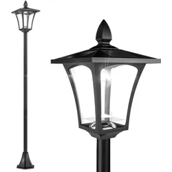 SOLAR Gartenlaterne mit LED Laterne Wegleuchte 40 Lumen H160cm Schwarz