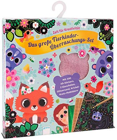 Das große Tierkinder-Überraschungs-Set. Mit 300 3D-Stickern, 2 Glanzfolien, Glitzersand und Krickel-Kratz-Malbildern: Zeit für Kreativität - Preis vom 09.10.2026 07:28:09 h