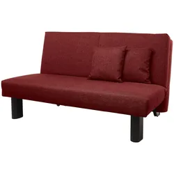 FALTSOFA Kalomira Bezug Flachgewebe Metall schwarz / rot