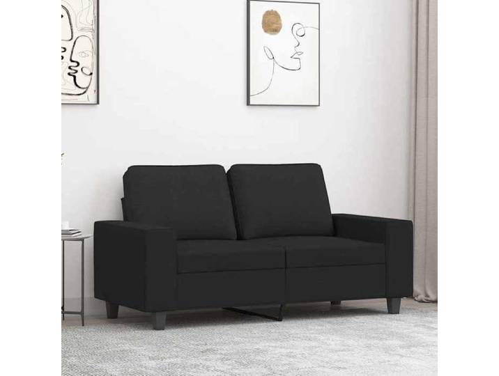 Noir Canapé minimaliste Sofa salon/bureau - JILLE'S®Canapé à 2 places - noir - 120cm Tissu MEU8984355413065