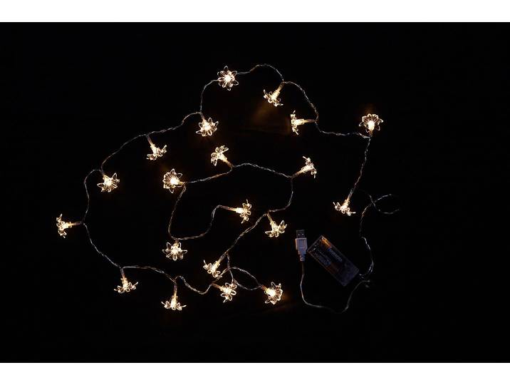 Acrylblumenkette transparent 20 LED