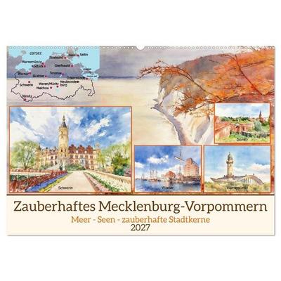 Zauberhaftes Mecklenburg-Vorpommern (Wandkalender 2027 DIN A2 quer), CALVENDO Monatskalender