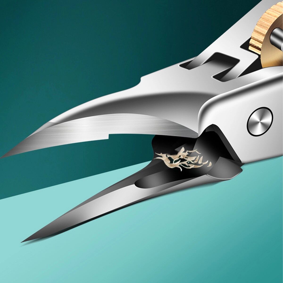 INF Gear-Lock Diagonale Schräg-Nagelzange — Extra-scharfe Spitze für dicke Nägel, selbstsichernd, Edelstahlklingen mit