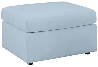 Somerset Outdoor Upholstered Ottoman - Canvas Light Blue - Ballard Designs