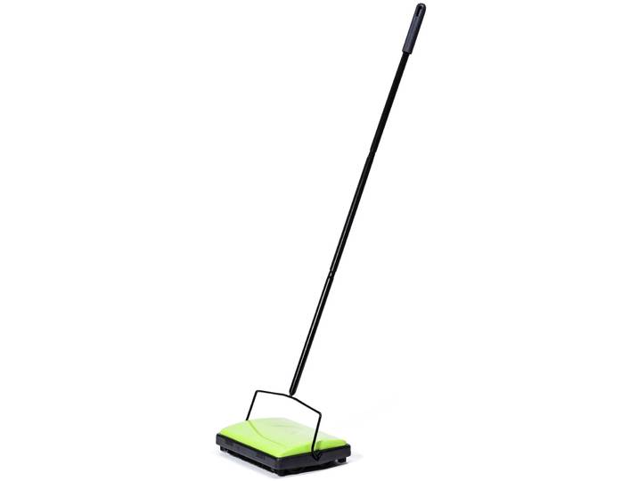 Teppichkehrer MAXIMEX, grün, B:28cm H:105cm L:19cm, Metall, Polypropylen, Reinigungsbürsten, Teppichkehrer, platzsparend durch Klappfunktion, stromlos und kabellos