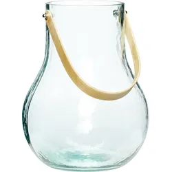 Hübsch Vase grün aus Glas mit Griff