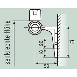 Zarges Leichtmetall-Halter mit Endanschlag links