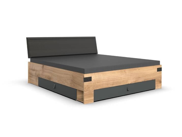 Wimex Stockholm Stauraumbett Graphit/Oak
