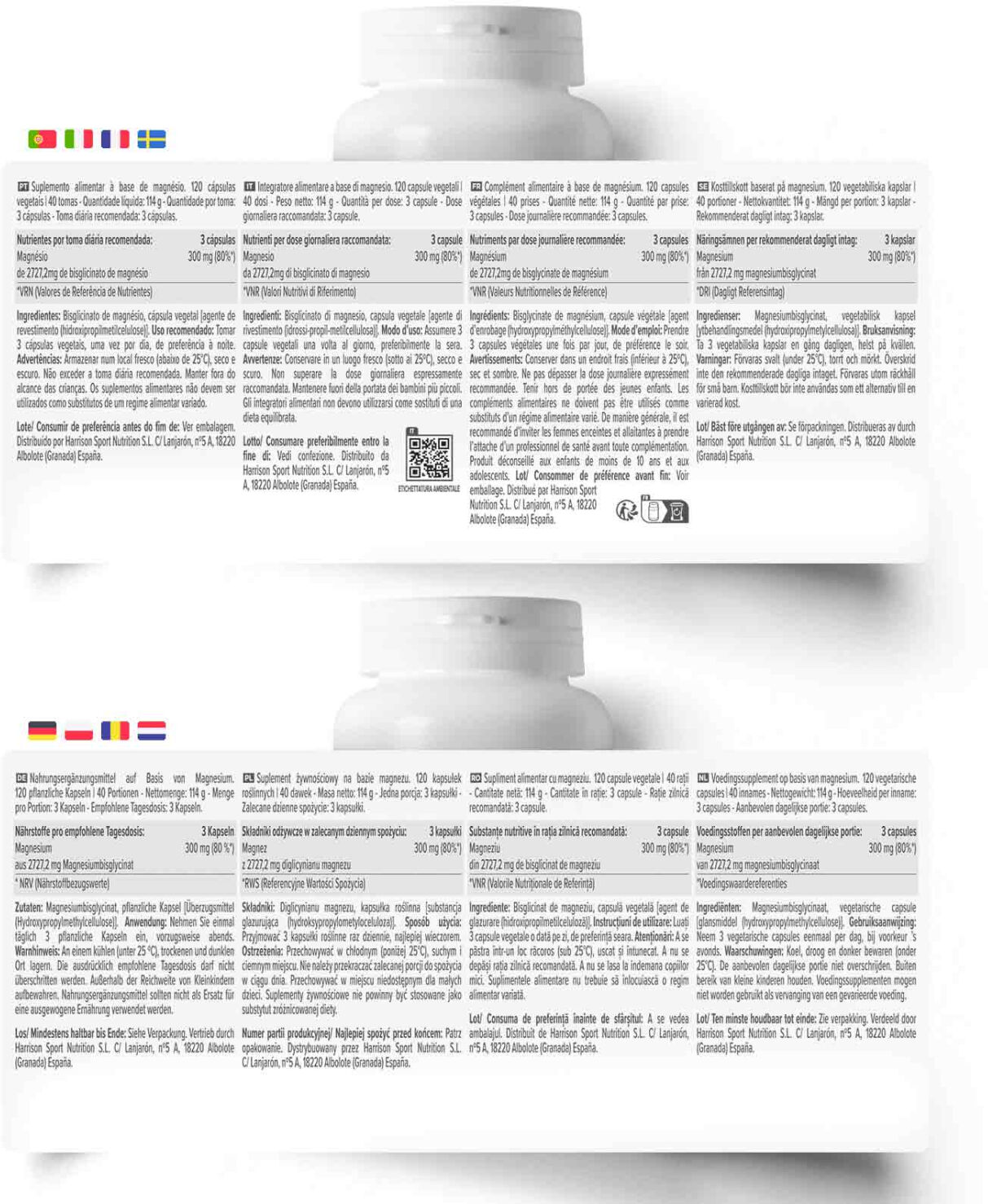 HSN Bisglicinato de magnésio (100 mg magnésio) - 120 cápsulas veganas - Minerais - Cápsulas Vegetales - 40 Serviços