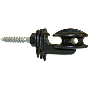 AKO Isolatoren Premium, mit Holzgewinde, Eckisolator, für Draht, Seil, Litze & Band 10 mm, PA-Kunststoff, 10 Stück