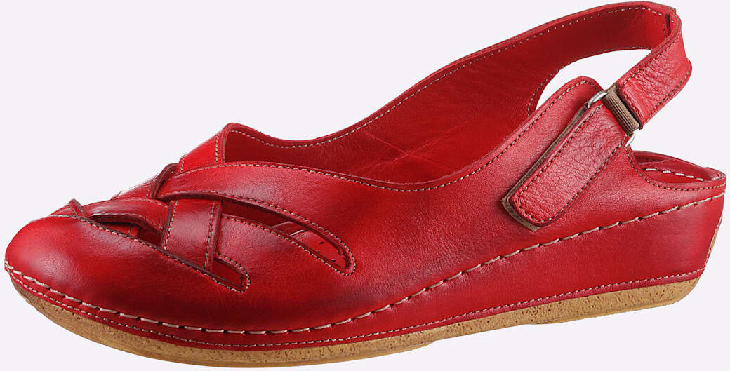 Slipper GEMINI, Damen, Gr. 40, rot, Leder, Schuhe Slipper
