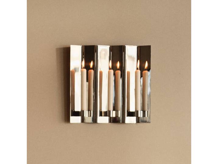 Chandelier mural Eddy, poli, à 3 lampes - ferm LIVING - Acier inoxydable
