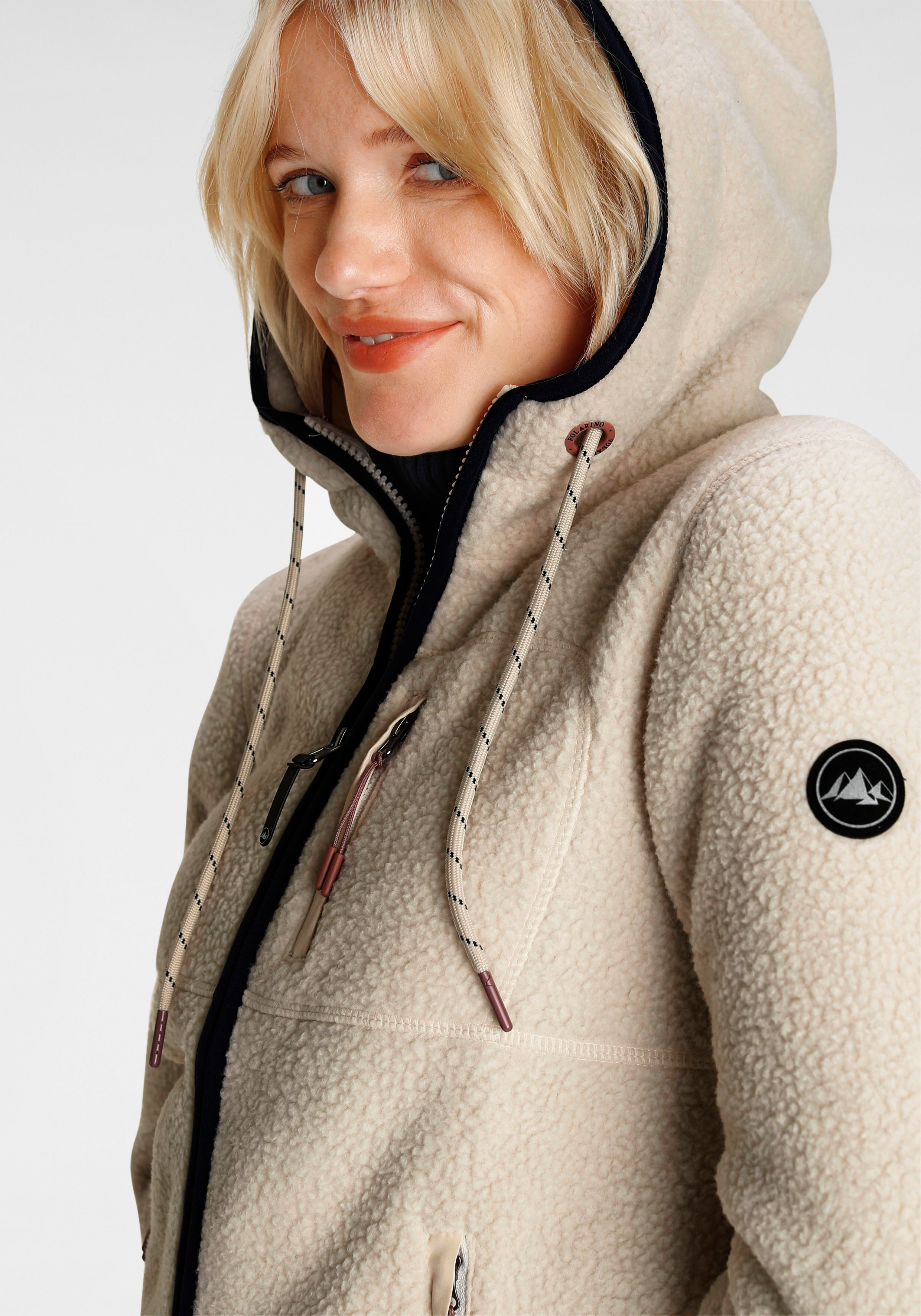 Fleecejacke POLARINO, Damen, Gr. 38, beige, Fleece, Obermaterial: 100% Polyester, regular fit, Jacken Fleecejacke, für kalte Tage, aus schnell trocknendem Material, Regular Fit, Topseller