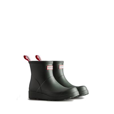 Gummistiefel HUNTER "Play Short", Damen, Gr. 42, grün (dunkelgrün), Synthetik, Schuhe Gummistiefel, wasserdicht