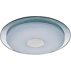Deckenleuchte dimmbar mit Fernbedienung Deckenlampe Wohnzimmerlampe mit Sternenhimmel Effekt, opal, Memory Funktion Fernbedienung , 1x LED 24 Watt 1500 Lumen warmweiß-kaltweiß, DxH 45x5 cm