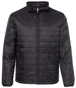Independent Trading Co. EXP100PFZ Men's Puffer Jacket in Black size Medium   Nylon