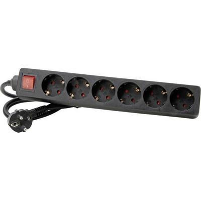Kopp 120915006 Steckdosenleiste mit Schalter 6fach Schwarz Schutzkontakt 1St.