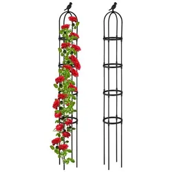 relaxdays 2er-Set Ranksäule 188 cm schwarz schwarz