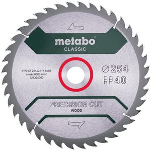 Metabo Kreissägeblatt Precision Cut Wood Classic, 254 x 30mm, 40 Zähne, für Holz