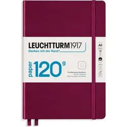 Edition 120 Notizbuch A5, gepunktet, Hardcover, 203 Seiten, bordeaux, 120 g/m2
