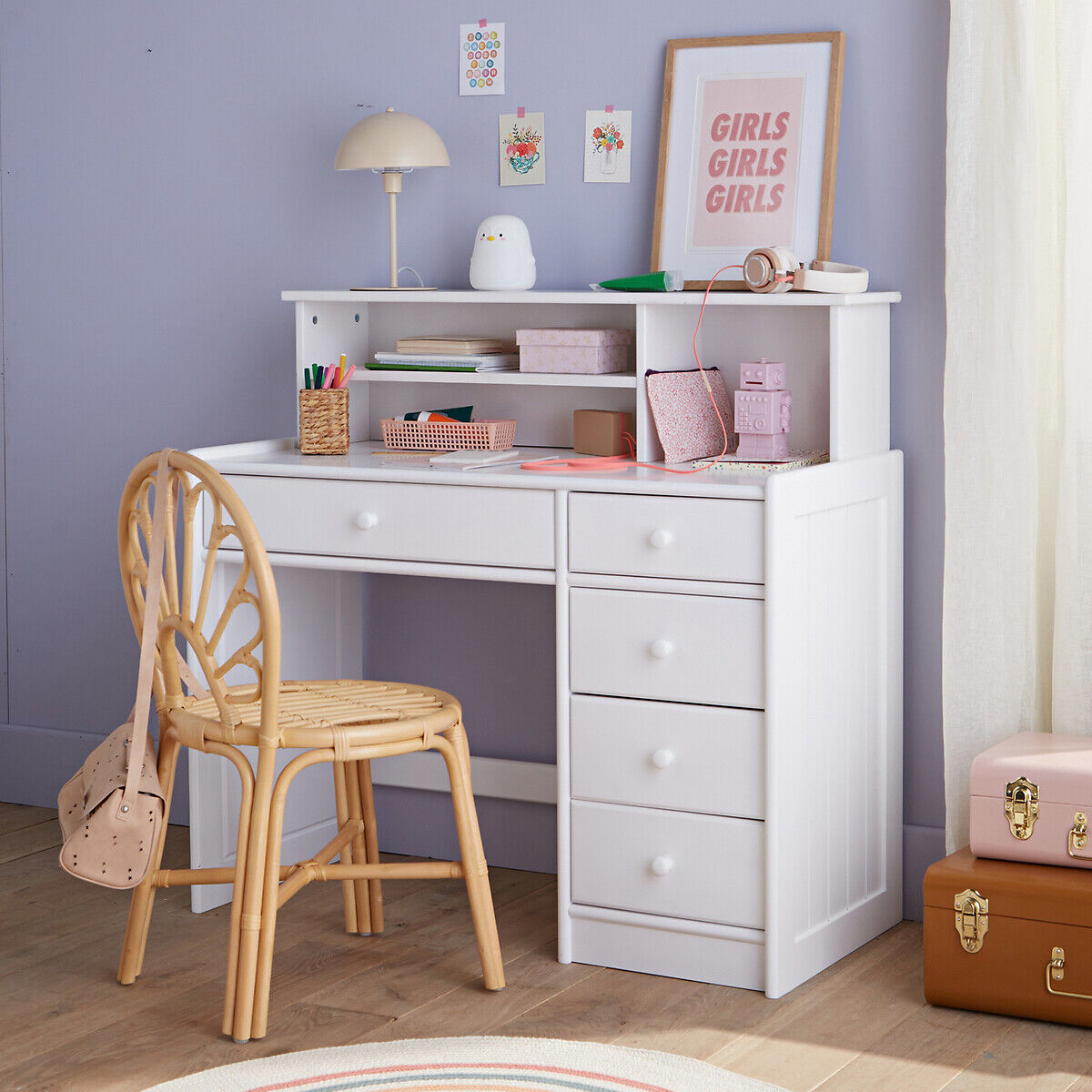 LA REDOUTE INTERIEURS Rehausse bureau pin massif et MDF, Gaby