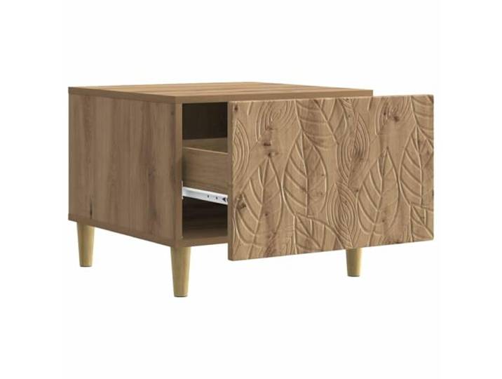 KTHLBRH Couchtisch 50 x 49 x 40 cm Robustes Holz, Beine aus Eukalyptus, für Getränke und Zeitschriften, Verwendung im Innenbereich