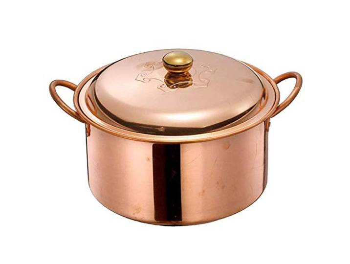 YRHH Pfannen Mit Auflauf, Suppentopf Handgemachter Kupfersuppentopf, Eintopfpfanne Vertiefen Dicken Kupfertopf Home Pot Perfekt Zum Frühstück-26cm