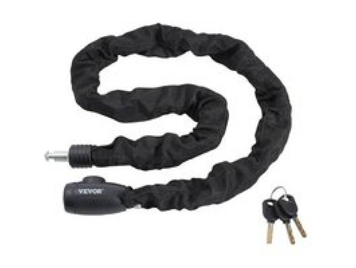 VEVOR Antivol de chaîne de vélo, 1,2 m, antivol de sécurité pour vélo en acier métallique robuste avec 4 clés, antivol de haute sécurité, pour bicyclette, moto, scooter, porte, clôture, portail, 8 mm