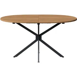 ESSTISCH Ovaler 120 cm Natur & Metall – Kompakttisch mit Kreuzgestell im modernen Design