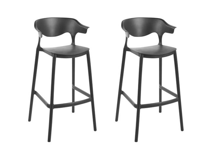 GARTEN-BARHOCKER 2er-Set Schwarz Gubbio