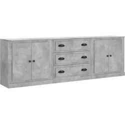vidaXL Sideboards 3 Stk. Betongrau Holzwerkstoff